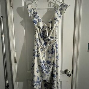 Floral Blue and White Dress